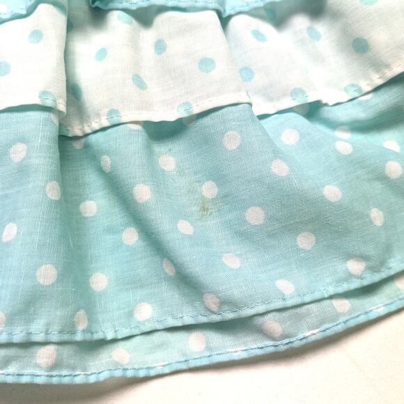 Vintage Cuddle Teen Dress Girls Size 2-3T Blue Polka Dot Drop Waist - Picture 5 of 6